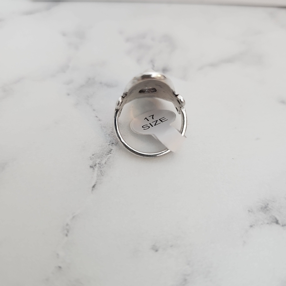 3pc Fashion Ring Set Silver Bow Blue Stone White Stone Country Girl Southwestern - Picture 8 of 8